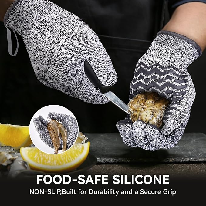 HandLove Cut Resistant Gloves, 100% Food Contact Safe, CE Level 5 Premium Protective Cutting Gloves