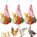 3 PCS Hanging Chicken Feeder for Vegetable Fruit,Chicken Foraging Toy with Stainless Steel Hook,Treat Dispenser Poultry, Hens, Duck