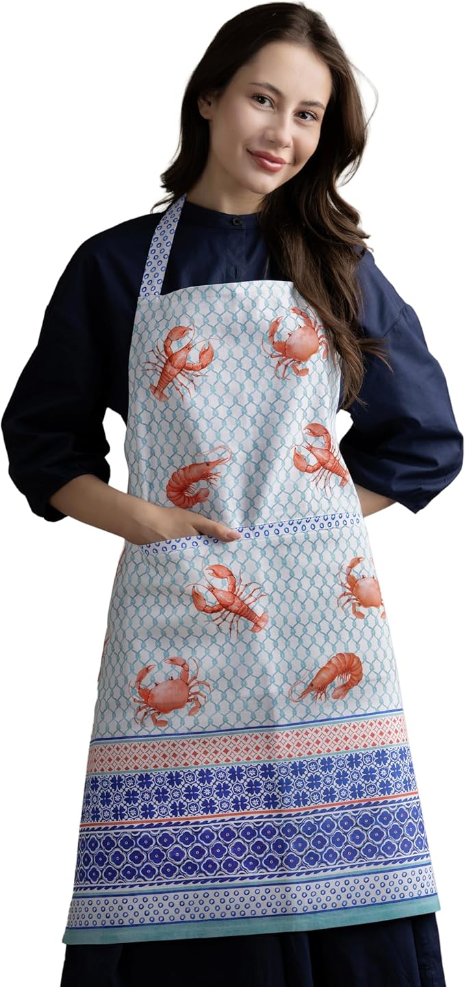 Maison d' Hermine 100% Cotton Apron for women with Pocket Kitchen Chef Apron for Men Cooking Easter Decorations