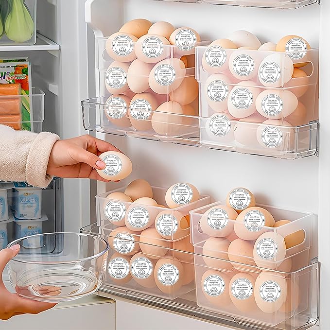 500 Pcs 2 Inch Farm Fresh Eggs Carton Labels Self-Adhesive Unwashed Stickers for Chicken, Quail, Duck Egg Handling Labels