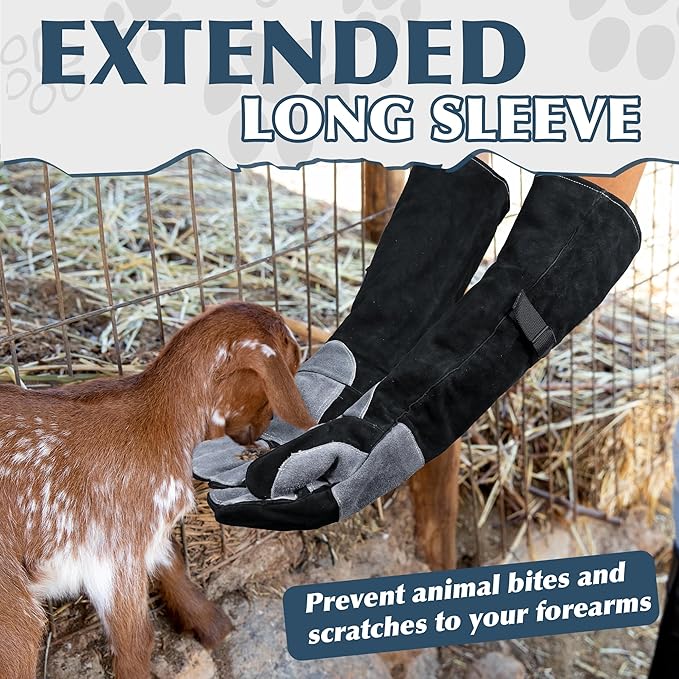 HANDLANDY 24 Inches Animal Handling Gloves Bite-Proof, Scratch-Resistant, Pet Gloves for Dogs, Cats, Falconry, Gardening