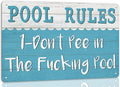 Pool Rules Metal Sign Don't Pee in the Pool Vintage Swimming Pool Tin Sign Outdoor Swimming Pool Decorations Farmhouse Home Patio Pool Decor 8x12 Inch