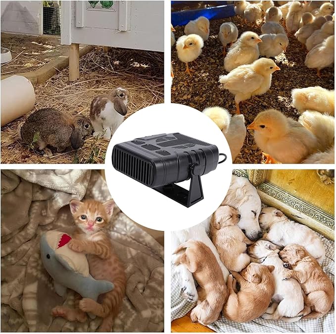 Fabater Solar heater for chicken coop, 30W Portable Car Solar Heaters for Indoor Use with Overheat Protection for Drying Heating Pet House Warm Wind Gear
