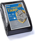 GUARD SHIELD Black Tarps Heavy Duty Plus+ Waterproof 20x30 Feet, 12mil Large Tarp with Reinforced Grommets, Outdoor Cover for Roof, Car, Boat, Truck and Ground Pool