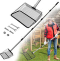 Chicken Poop Scooper, 5-in-1 Large Adjustable Stainless Steel Long Handle, 10-inch Metal Chicken Coop Scooper, 22" to 77" Removable Heavy Duty Coop Scoop Cleaning Supplies for Chicken Coops