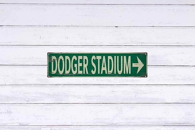 Dodger Stadium Metal Sign 4x16in Vintage Plaque for Sports Fan Man Cave Wall Decor