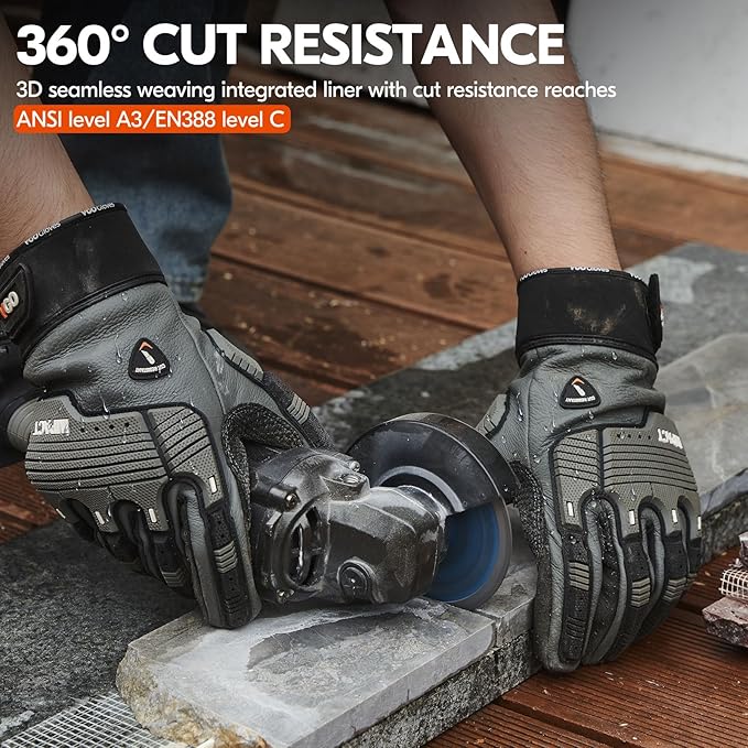 Vgo... Cutproof Gloves,Cut Resistant Gloves,HPPE Anti-cut Liner,Hand Protection,ANSI A3,Touchscreen