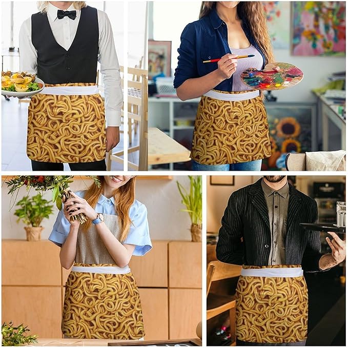 Unisex Half Waiter Waist Short Apron Waterproof Chef Works Waitress Aprons