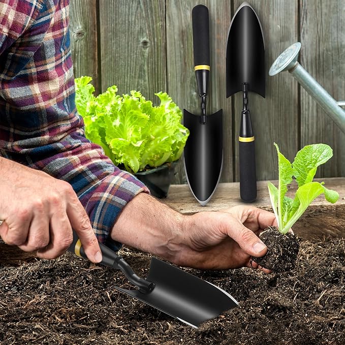 20 Pcs Garden Trowel Heavy Duty Garden Hand Shovel Tool Carbon Steel Trowel for Camping Digging Metal Hand Shovel Spade with Resin Handle for Lawn Yard Farm Home Shop Planting (2.56 Inch)