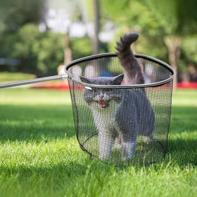 Catch Net Big Animal Control Catcher with 21" Net Opening Chicken Leg Hook with Telescopic Handle 37.4''-93.3'' for Duck, Goose Fish Cat Bird Pigeon Raccoonand and Others