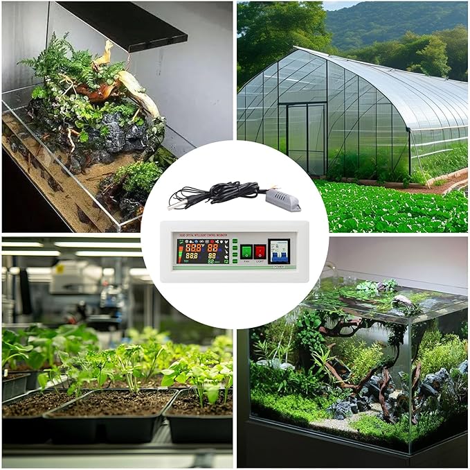 JOJOCY XM‑18SD Egg Incubator Controller, Temperature Humidity Automatic Control Color Display Over-Limit Alarm Thermostat for Chickens, Peacocks, Geese, Ducks, Cranes, Quail and Pigeons