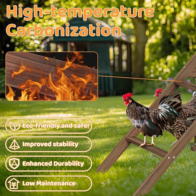 Large Chicken Perch with 2 Swings, Wood Roost Stand for 10-12 Chickens, Multi-Level Chicken Roosting Bars, Easy to Assemble Backyard Chicken Coop Accessories