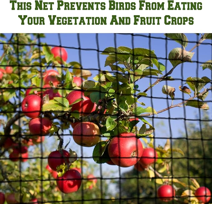 BenefitUSA Stronger Bird Netting Fruit Tree Protective Net Bird Net Pens Avaiary Game Poultry Mesh Black (28' X 28')