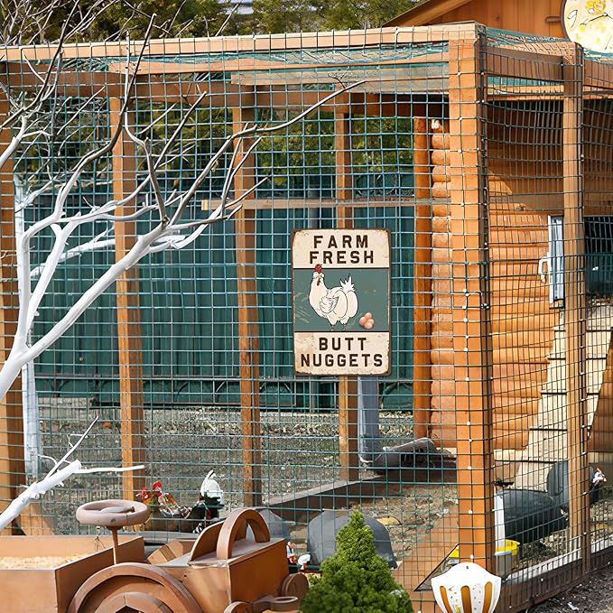 Bestylez Funny Chicken Coop Sign Vintage Chicken Sign - Farm Fresh Butt Nuggets Sign Outdoor Chicken Decor 8" * 12" (277)