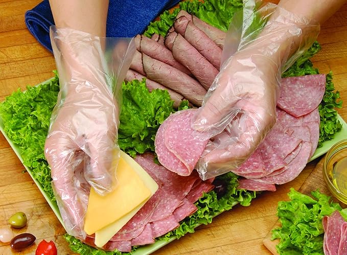 Clean Ones Disposable Food-Safe Poly Gloves, One Size, 2000 Count