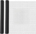 36 in x 200 ft Chicken Wire Fencing Metal Floral Chicken Wire Mesh for Crafts Poultry Garden, 1 Inch Hexagonal Galvanized Hardware Netting for Poultry Coop Barrier Rabbit Cage (Black)