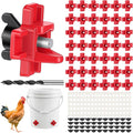 Tanlade 100 Pack Chicken Water Nipples Horizontal Automatic Chicken Waterer Nipples with Drill Bits, Gaskets & Wing Nuts for Chicks, Ducks, Quails, Hens & Poultry Coop Farm Use