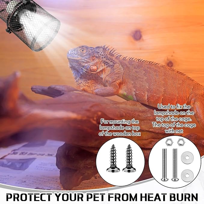 VIHOSE 2 Pcs Retractable Reptile Heat Lamp Holder Reptile Anti Scald Lampshade Ceramic Heat Emitter Heating Lamp Shade with Switch for Pet Amphibian Snakes Lizards Turtle Frogs Chicks, Without Bulb