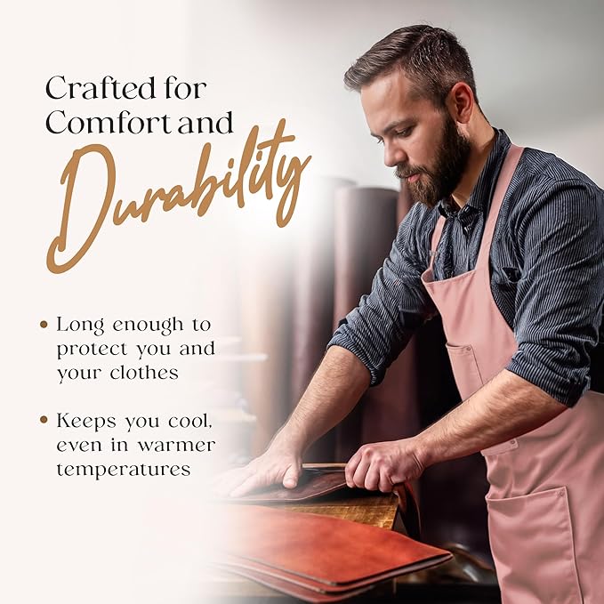 Waterproof Apron for Adults – Adjustable Fit with Deep Pockets, Stylish Cooking & Baking Apron for Women & Men