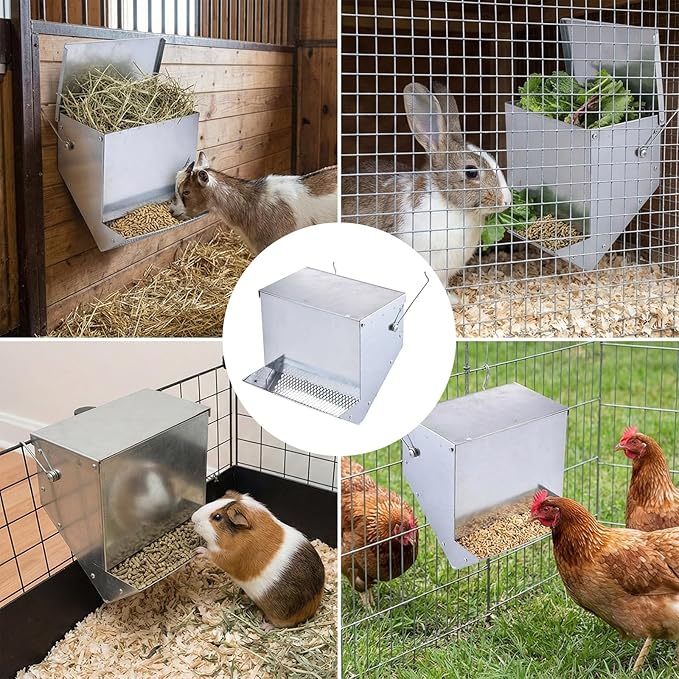 Heavy Duty Iron Pet Feeder with Rain Shield and Dirt for Outdoor Use Poultry Supplier
