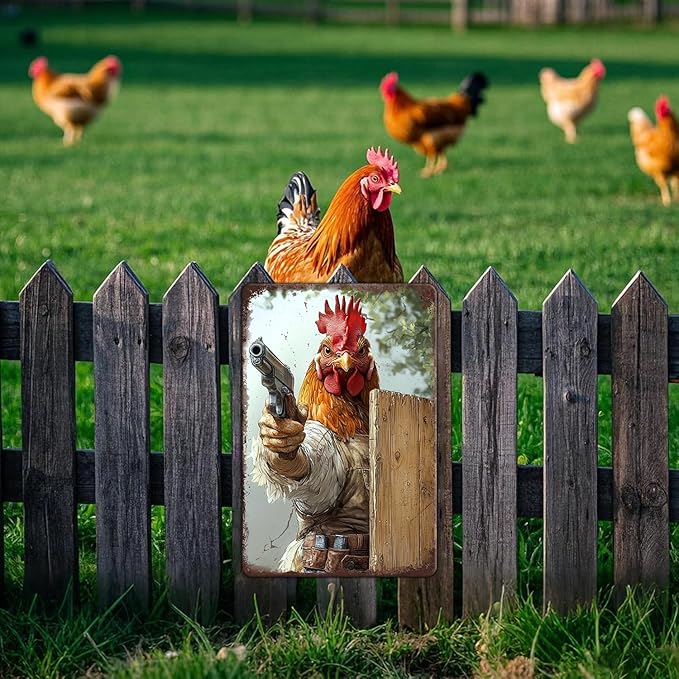 Funny Chicken Signs Farm Chicken Aluminium Sign Metal Chicken Signs Decor Home Ktichen Farm Are Wall 12x16 Inch Vintage Chicken Signs For Coop Metal Tin Signs Poster