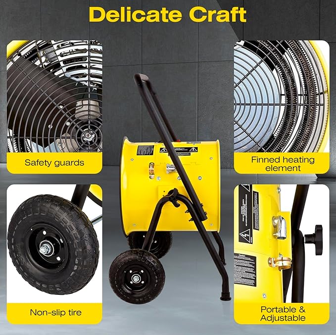 DR. INFRARED HEATER DR-PS11024 Salamander Construction 10000-Watt, Single Phase, 240-Volt Portable Fan Forced Electric Heater