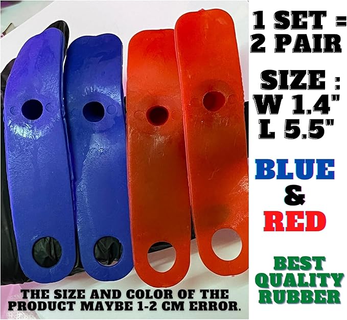 A.D.P. R5 2Pairs Red & Blue Color, Rooster Booster Chicken Mitt Safety Poultry Bird Botas para GALLOS BREEDING Supplies Leg Protect & Care, Best Rubber