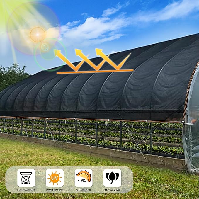 4 * 10 FT Black Shade Cloth for Patio, 90% Mesh Tarp Sun Shade Cloth with Grommets, Sun Protection Sail for Garden Greenhouse Pergola Barns Kennel Patio Outdoor Neting Cover