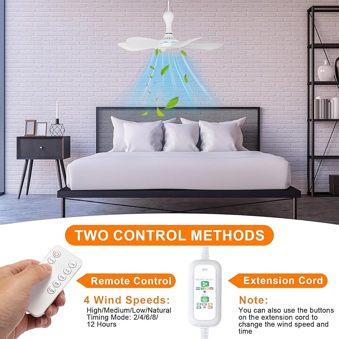 2 Set Solar Rechargeable Chicken Coop Shed Pendant Light, Solar Hanging Ceiling Fan with Remote Control Timing, Ventilation Lighting Kit for Chicken Coop Greenhouse Barn Camping Poultry