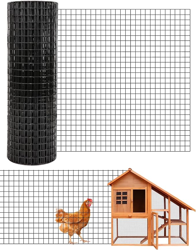 1/2 in 36 in x 100 ft Hardware Cloth, 19GA Chicken Wire Fencing,Galvanized Welded Wire Mesh Roll for Poultry Netting Cage, Chicken Coop, Black