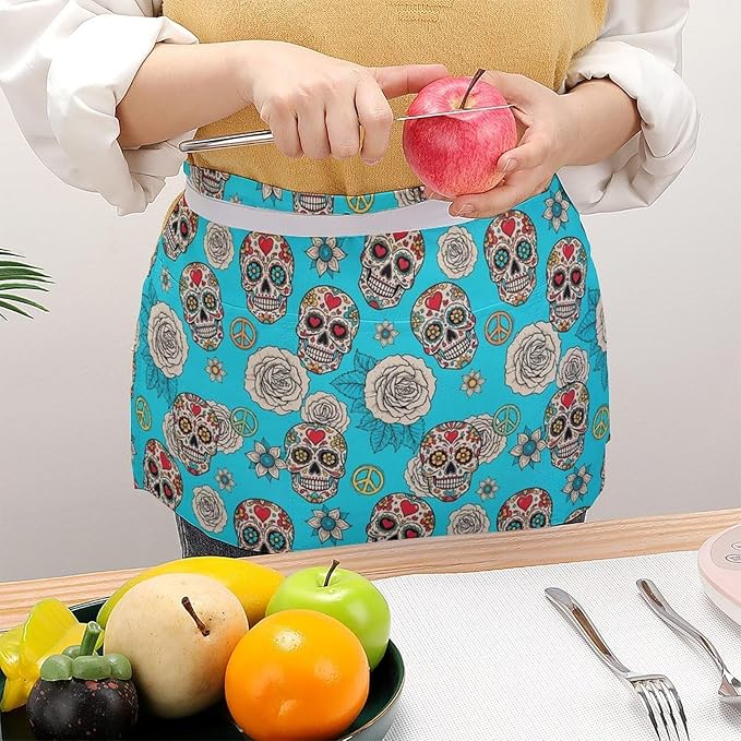 Waterproof Half Waist Apron Kitchen Chef Apron for Cooking Server Waitress
