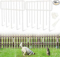 Animal Barrier Fence, 10 Pcs Upgrade 1.26 in Gap Decorative Fences No Dig Fence for Rabbits and Dog Ground Defense, Rustproof Metal Wire Garden Edging Border for Outdoor, Yard, White