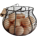LINCOUNTRY. Farmhouse Wire Egg Baskets for Gathering Fresh Egg With Handle, Round Metal Chicken Egg Collecting Basket Countertop Holder Vintage Style for Kitchen