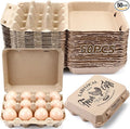 Zhanmai 50 Pcs Natural Paper Pulp Egg Cartons Blank Bulk 12 Count Dozen Vintage Classical 3 x 4 Style Square Chicken Cardboard Egg Tray Holder for Family Farm Market Storing(Classic)