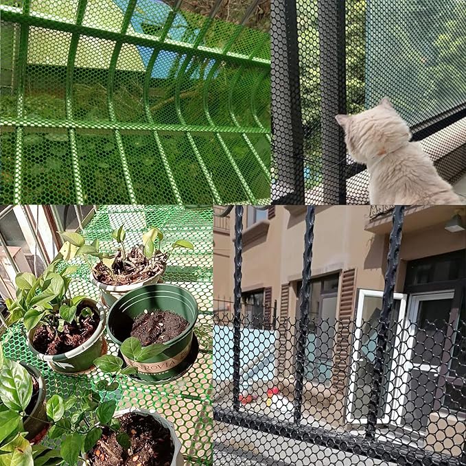 Chicken Wire Fence Mesh, Plastic Hexagonal Fencing for Gardening, 15.7IN x 10FT Green Poultry Fencing,Garden Netting, Chicken Wire Frame for Crafts, Floral Netting