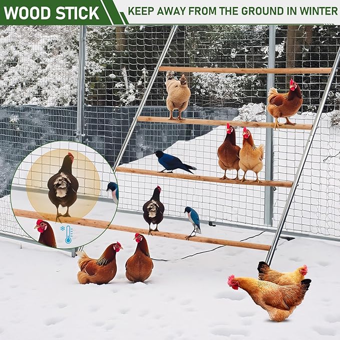 VINGLI Chicken Roosting Bars for Coop, Chicken Perches, Chicken Ladder Toys for Backyard Farms (41.3" L x 56.7" H)
