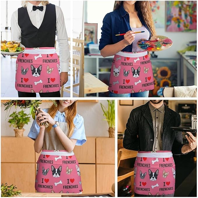 Unisex Half Waiter Waist Short Apron Waterproof Chef Works Waitress Aprons