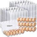 150 Pcs 18 Count Easter Egg Cartons Bulk 3 x 6 Plastic Clear Eggs Empty Tray Reusable Secure Blank Egg Cartons for Family Farm Business Market Display Home Refrigerator Storage