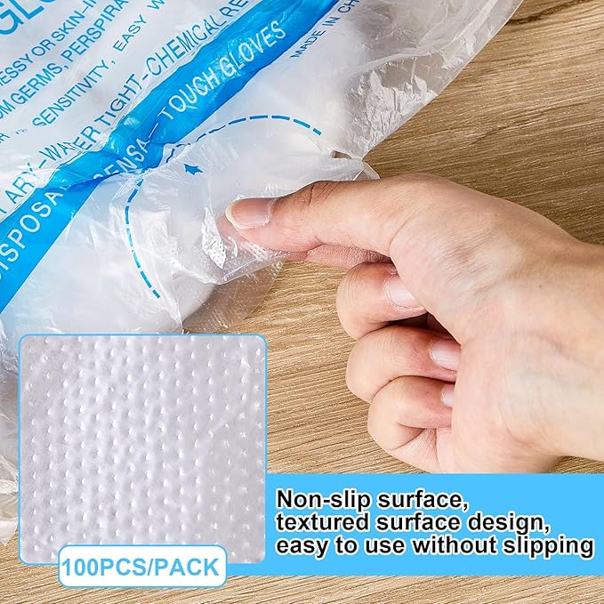 Mifoci 10000 Pcs Plastic Disposable Gloves, Clear, One Size Fits Most, Suitable for Food Handling, Cooking, Cleaning, and More