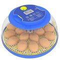 18 Egg Incubator with Automatic Egg Turning - Hatching Unit with Digital Control & Built-in Candler - Incubation System with 2 Hatcher Trays for Chicken, Duck, Goose, Quail, Parrot Eggs - Cyan