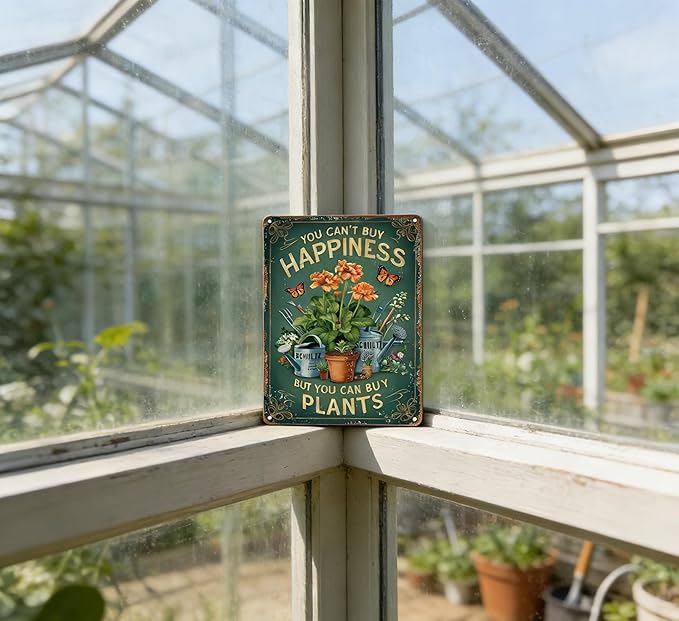 Vintage Garden Metal Sign Funny Gardening Tin Signs Rustic Farmhouse Wildflowers Plants Aluminum Wall art for Home Garden Patio Farm Yard Bar Outdoor Indoor Decor 8x12 Inch