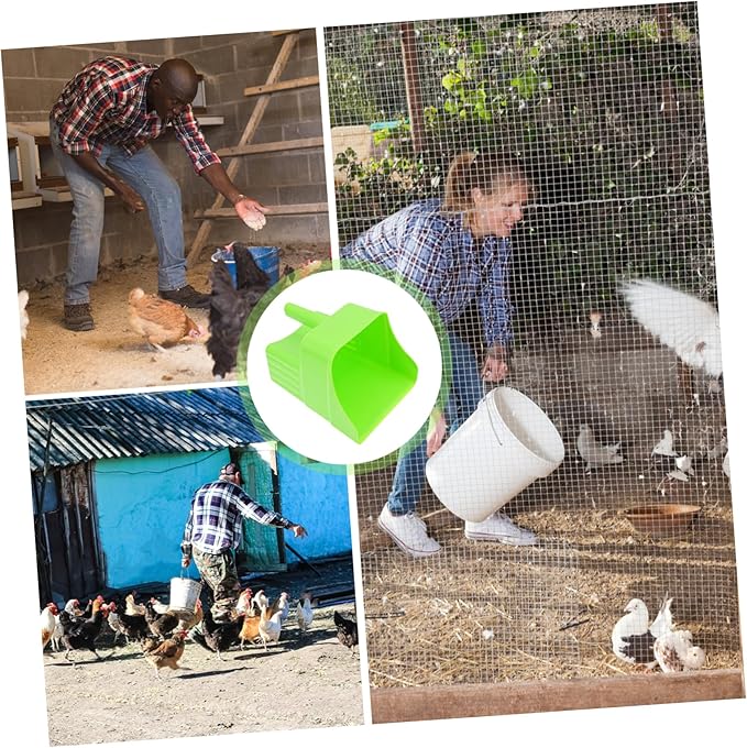 Thick Plastic Feed Shovel for Livestock Heavy-Duty Animal Feed Scoop Ergonomic Handle for Grain and Fodder in Farms