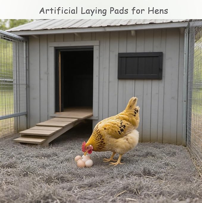 PINVNBY 6 Pcs Artificial Chicken Coop Nesting Pads,12"x12" Washable Chicken Nest Box Liners Hen Laying Mats Fake Grass Synthetic Turf Mat for Chicken Coop Pet Garden Lawn Indoor Outdoor(Gray)