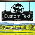 Personalized Metal Farm Sign, Custom Ranch Sign, Customized Cow Farm Metal Signs Outdoor, Custom Large Hanging Family Name Signs for Farms, Ranch, Barn, Farmhouse
