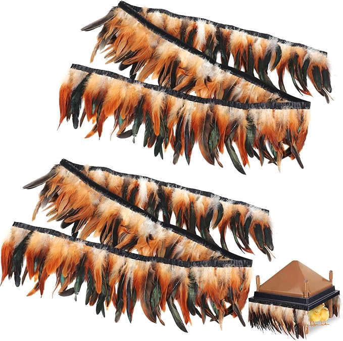 6.5FT Feathers for Chick Brooder Heating Plate,Warm and Secure As They Would Under a Mother Hen, Cuttable, Compatible with Most Chick Brooder Sizes (2Pcs 6.5FT)