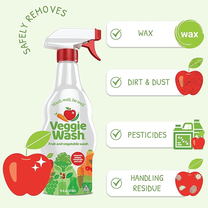 Veggie Wash Fruit & Vegetable Wash, Produce Wash and Cleaner, 16-Fluid Ounce