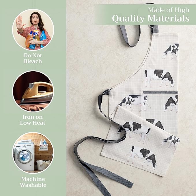 Maison d' Hermine 100% Cotton Apron for women with Pocket Kitchen Chef Apron for Men Cooking Easter Decorations