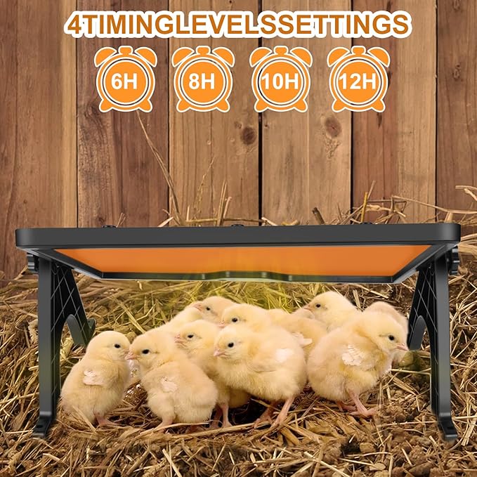 Smart Radiant Heat Panel for Chicken Coop – 180w Adaptive Heater with Built-in Thermostat, Remote Control & Energy-Saving Mode, Safe for Chicks, Kittens, Small Animals