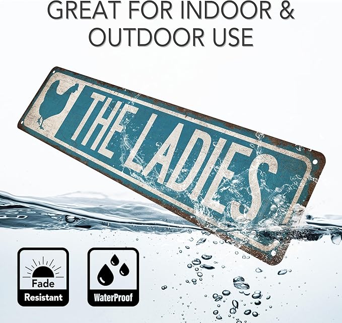 The Ladies Chicken Coop Sign Funny Chicken Décor - Made In USA - Hen House Signs For Coop Outdoor Garden Sign Farm Fresh Eggs 104180017005