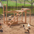 Chicken Activity Play Perches for Poultry Run, Swing Stand, Wood Chicken Toy for 3-4 Birds, Wooden Chicken Coops Accessory with Multiple Perches & Ladder & Feeder (34.5" L x 27.5" W x 31.5" H)